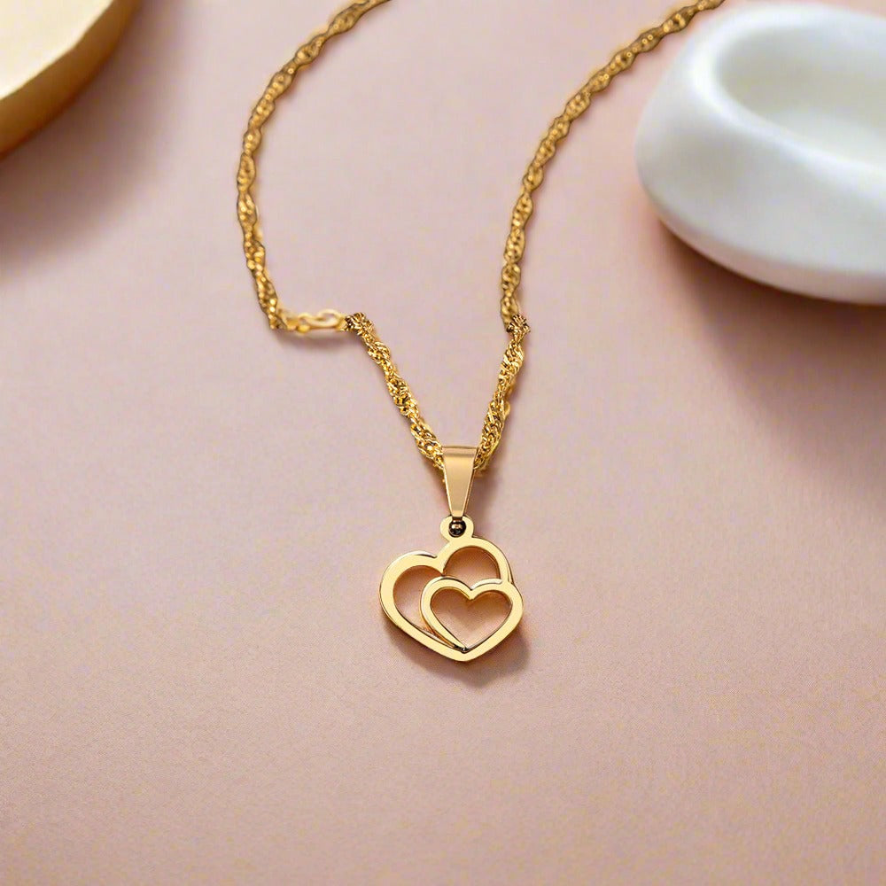 Amore TwinHeart Pendant Necklace
