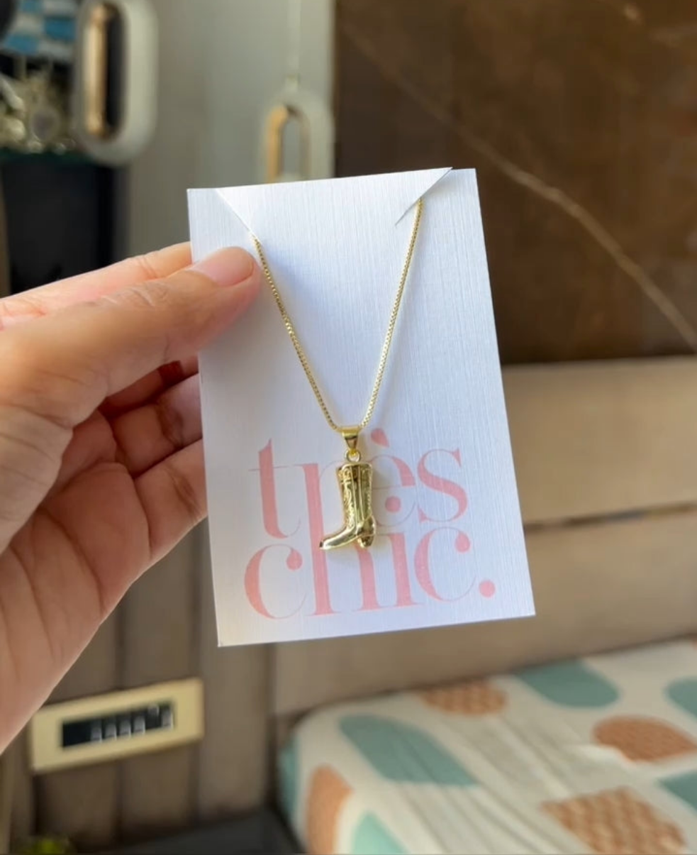 Cowgirl Boots Charm Necklace