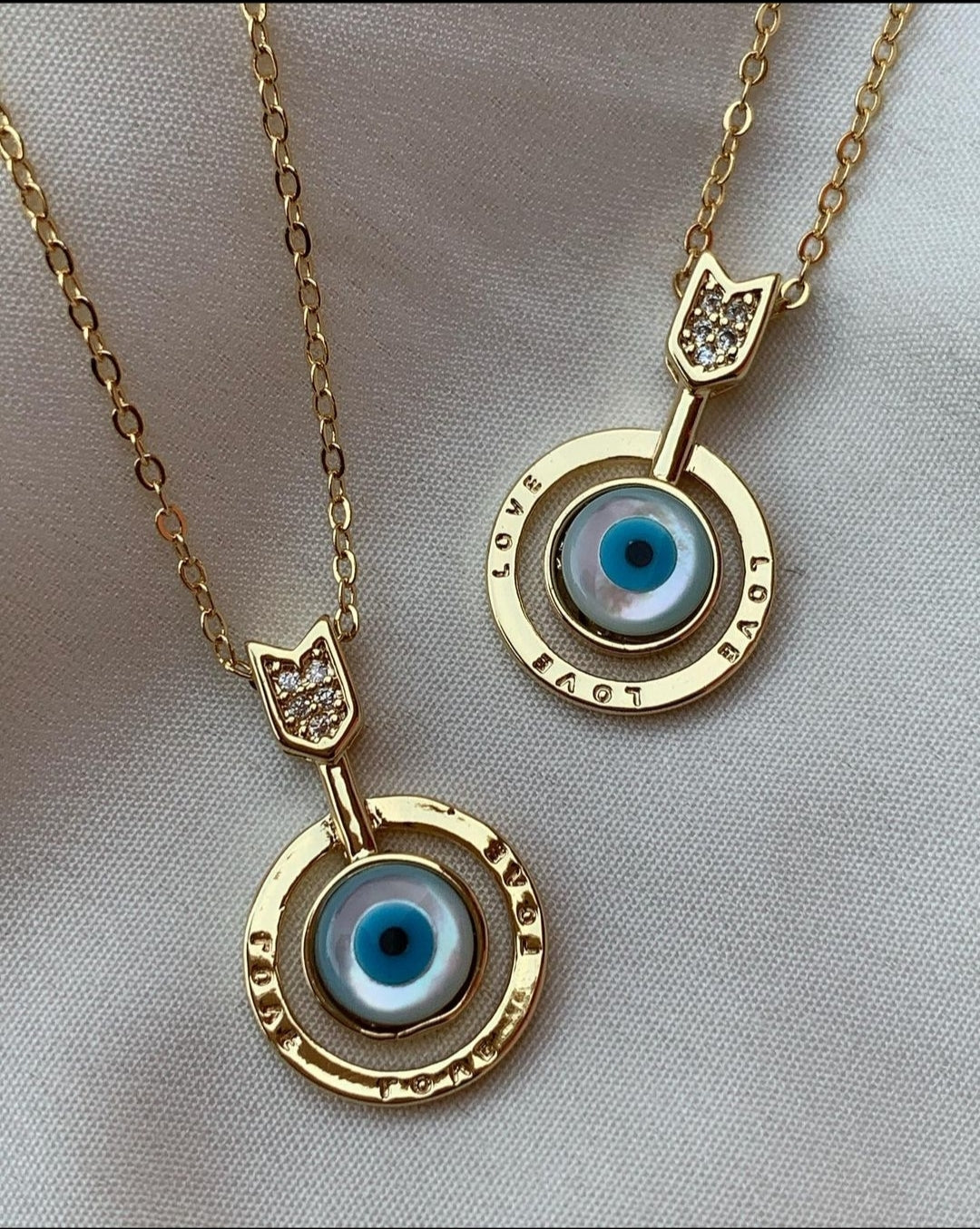 Golden Gaze Evil Eye Pendant Necklace