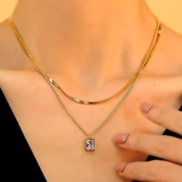 Veronica Dual Chain Pendant Necklace