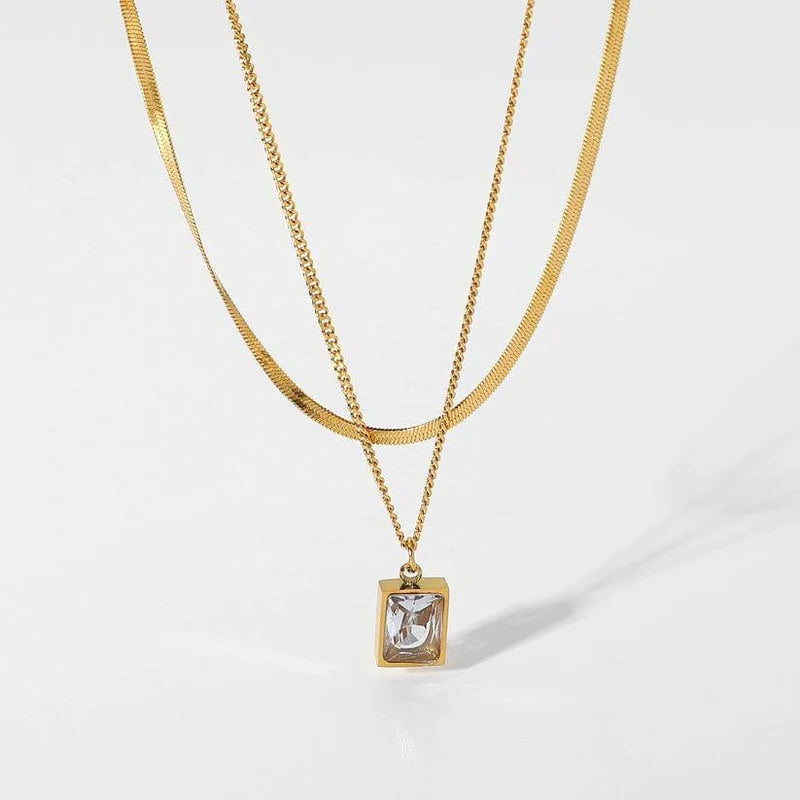 Veronica Dual Chain Pendant Necklace