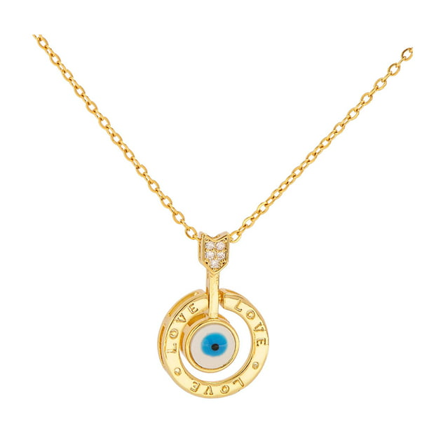 Golden Gaze Evil Eye Pendant Necklace