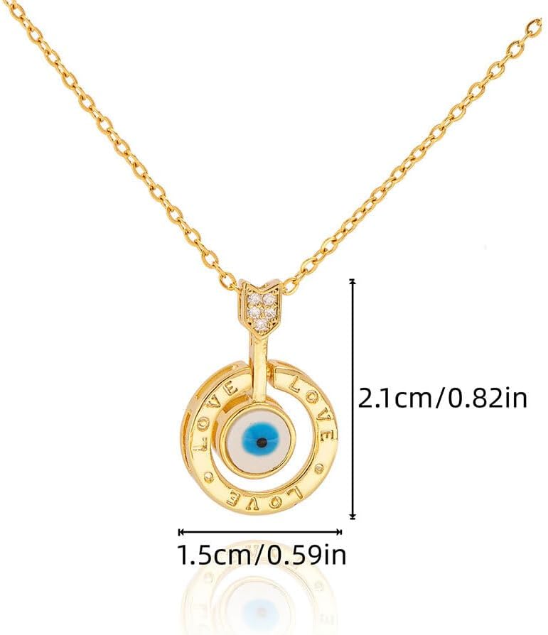 Golden Gaze Evil Eye Pendant Necklace