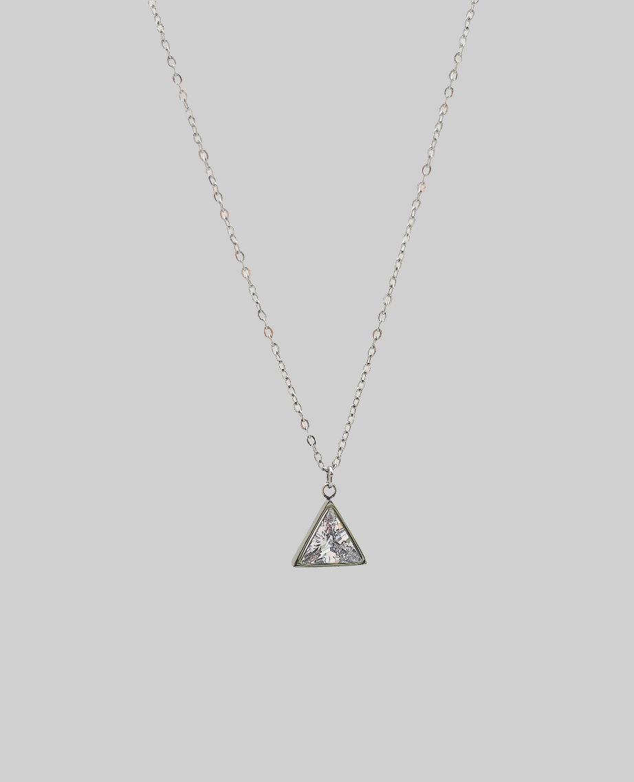 Pyramid Solitaire Pendant Necklace