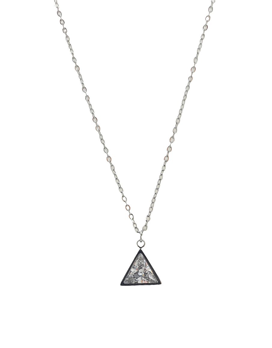 Pyramid Solitaire Pendant Necklace