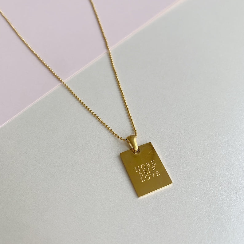More Self Love Engraved Necklace