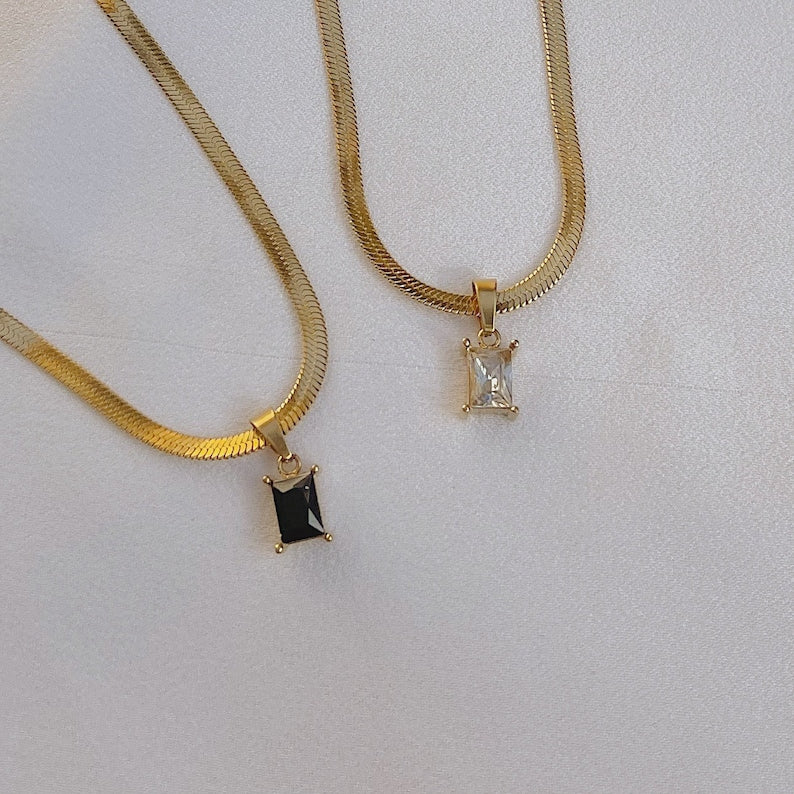 Herringbone Pendant Necklace Combo (1 Necklace + 3 Colours Pendants)