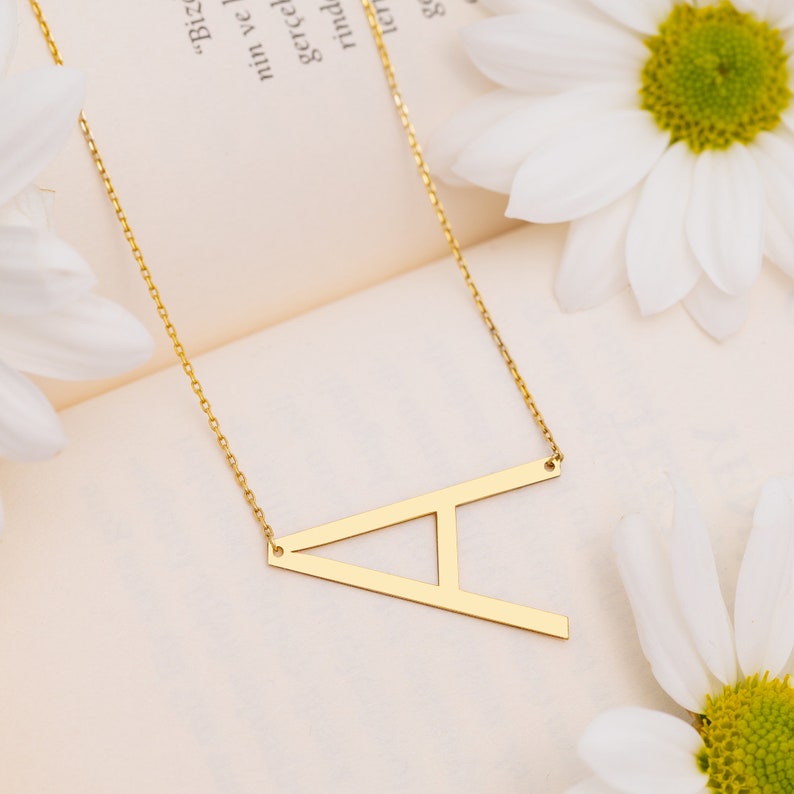 Sideways Oversized Initial Necklace
