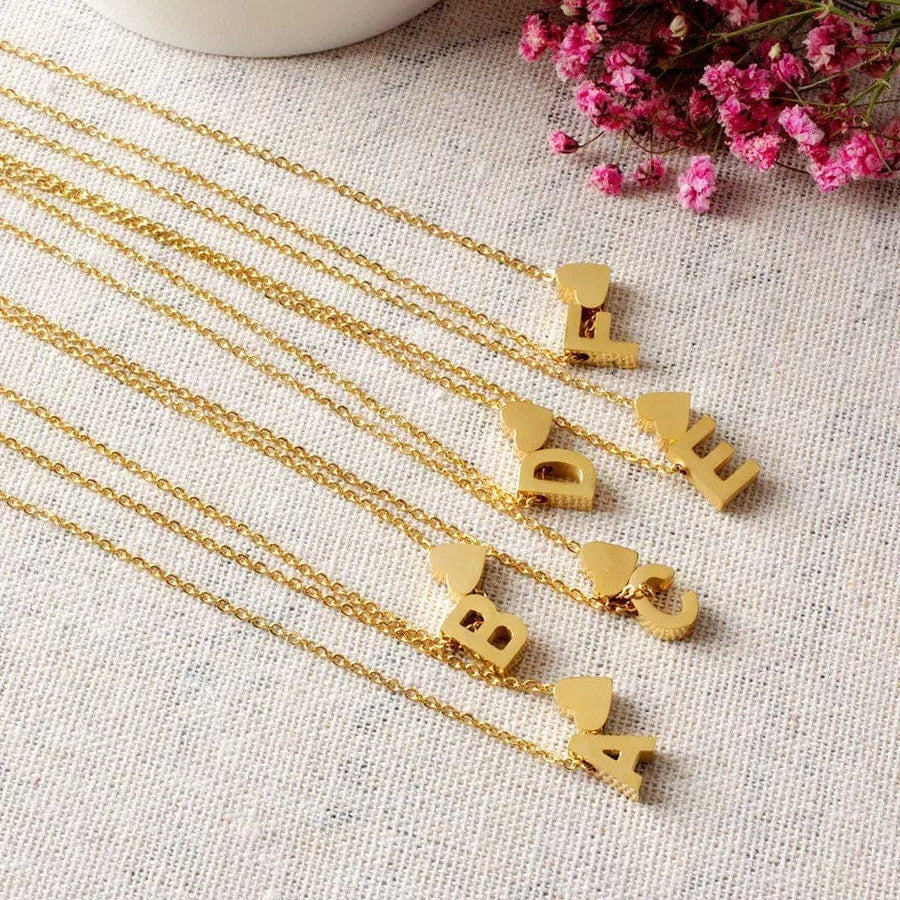 Mini Initials Pendant Chain Necklace