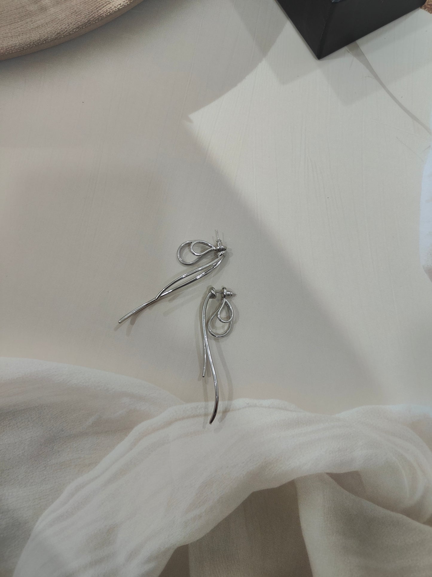 Silver Luxe Bow Studs
