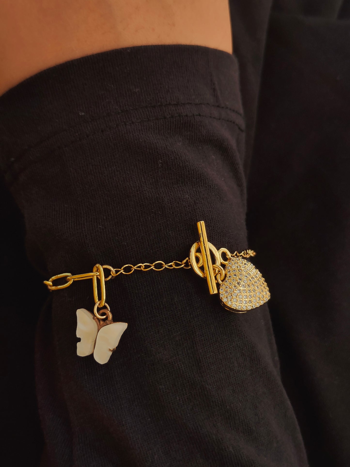 Iced Out Heart Link Bracelet
