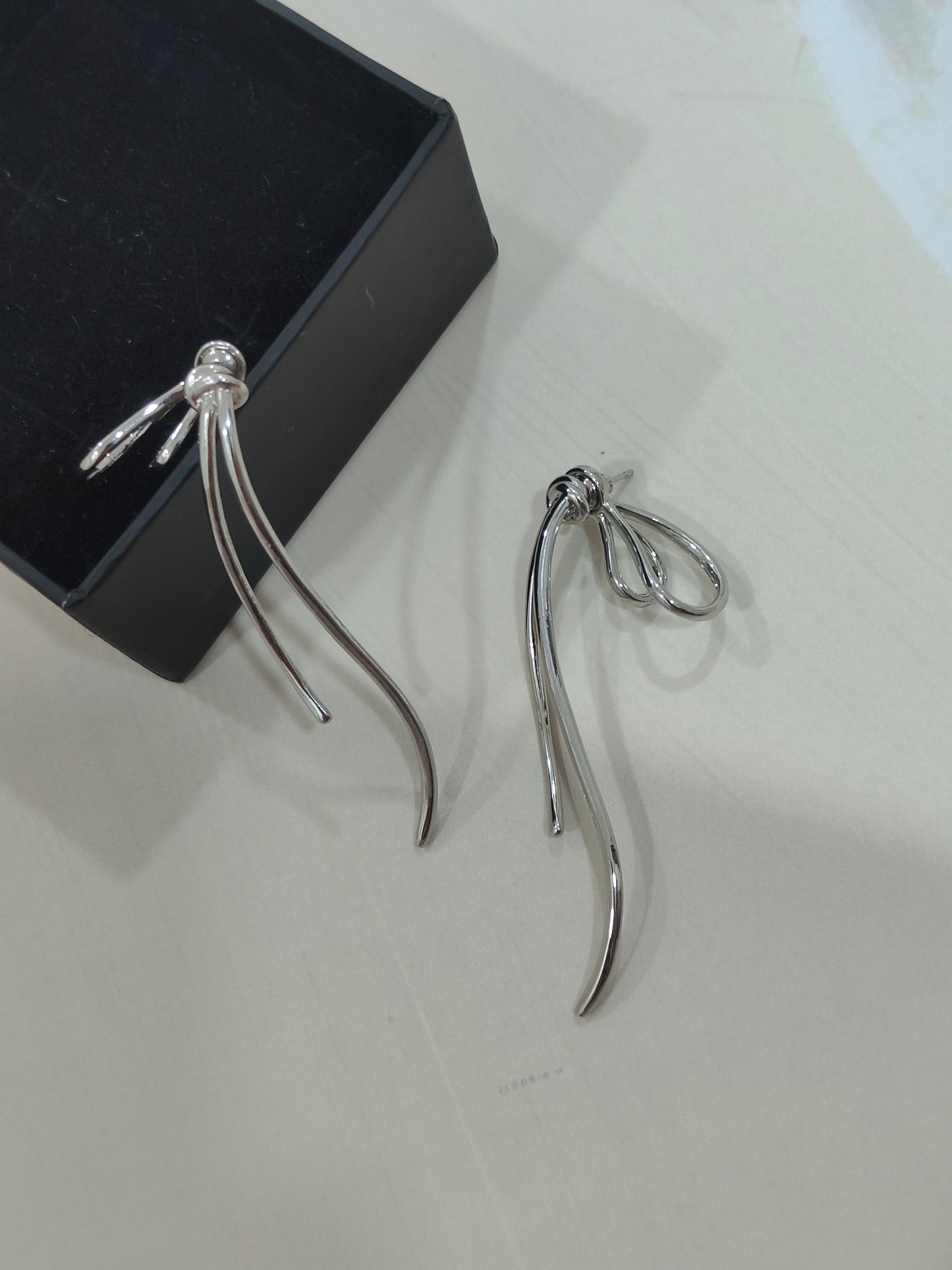 Silver Luxe Bow Studs