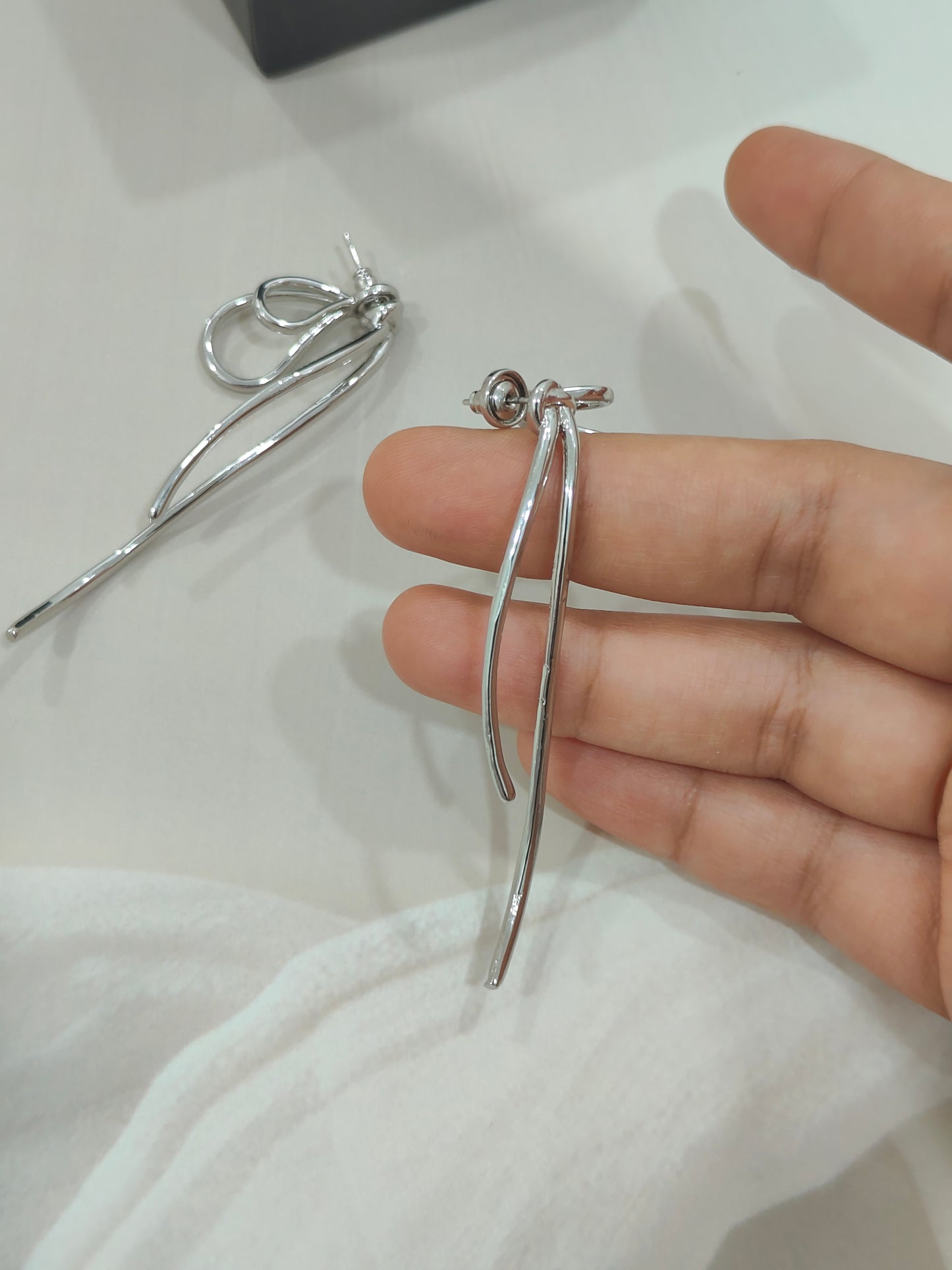 Silver Luxe Bow Studs