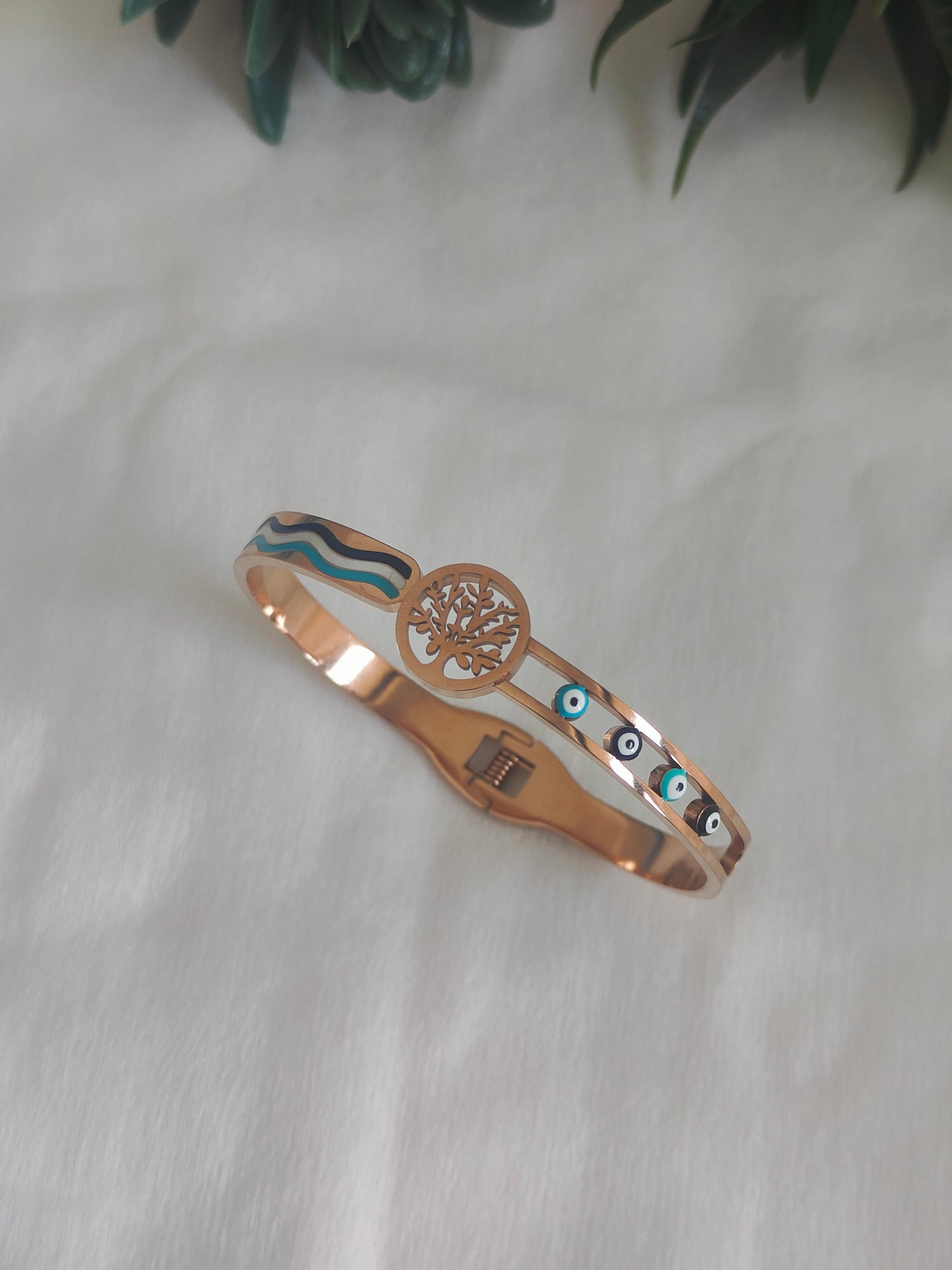 Breezy Evil Eye Cuff Bracelet
