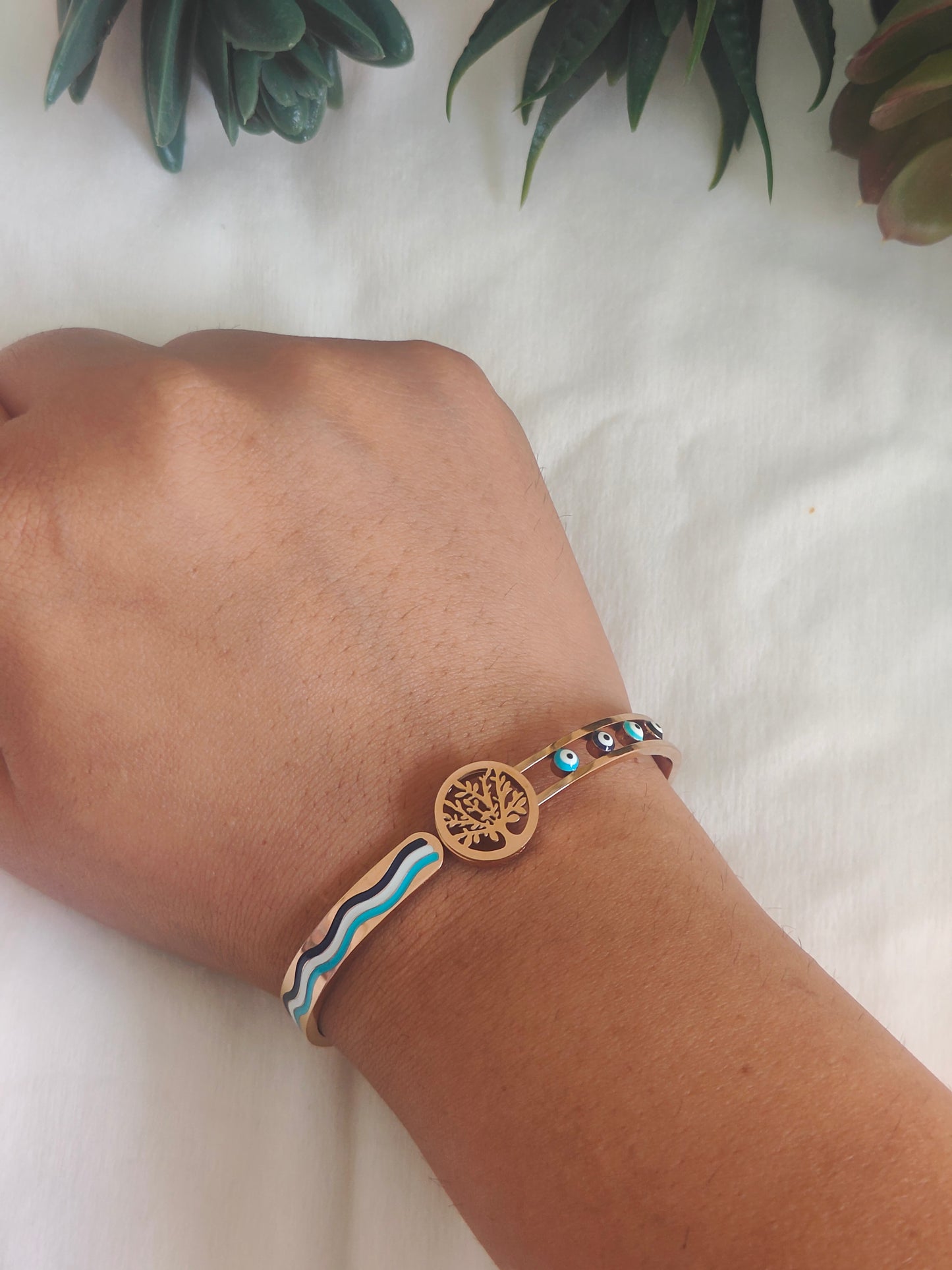 Breezy Evil Eye Cuff Bracelet