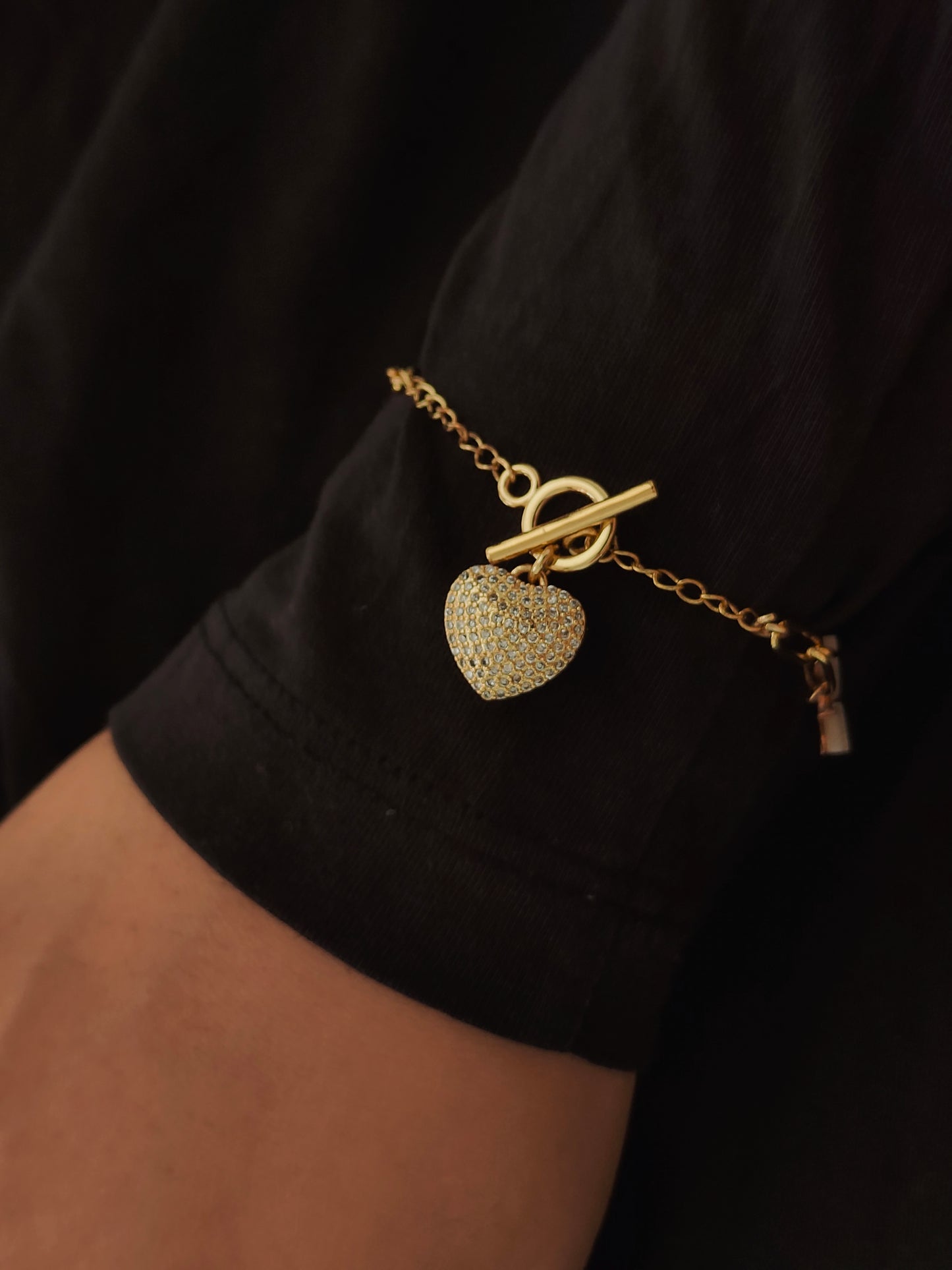 Iced Out Heart Link Bracelet