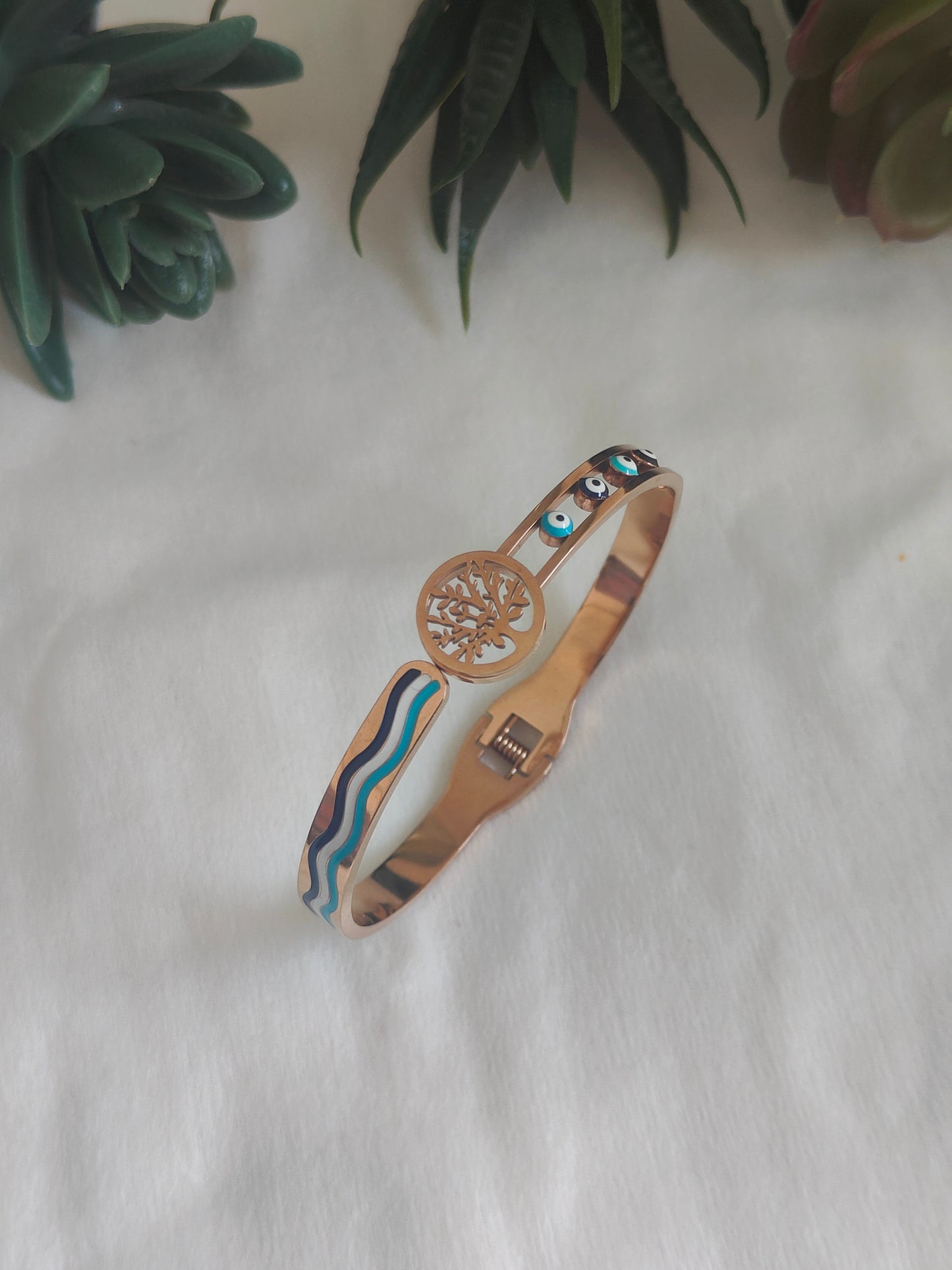 Breezy Evil Eye Cuff Bracelet