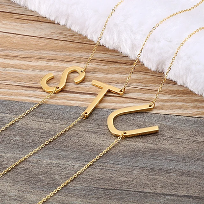 Sideways Oversized Initial Necklace