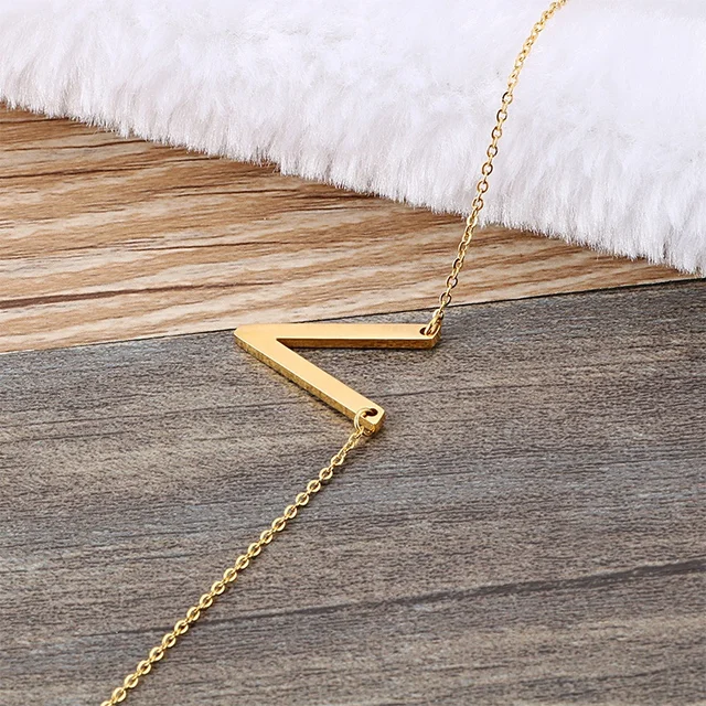 Sideways Oversized Initial Necklace