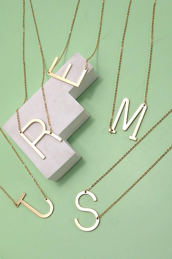 Sideways Oversized Initial Necklace