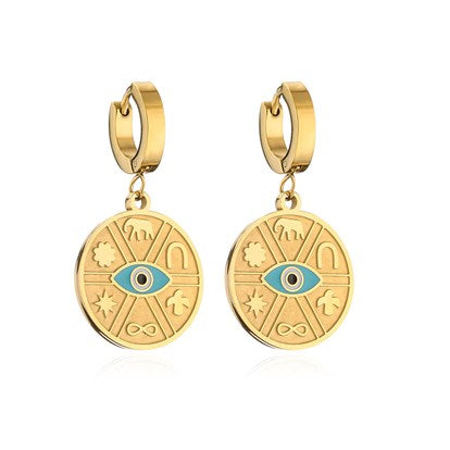 Turkish Evil Eye Hoop Earrings