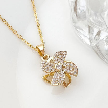 Sparkling Pinwheel Necklace