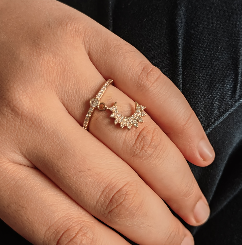 Moon Charm Ring