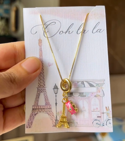 Paris at First Click Charm Necklace