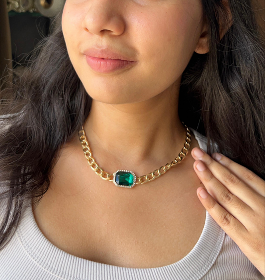 Rich Emerald Cuban Choker Necklace