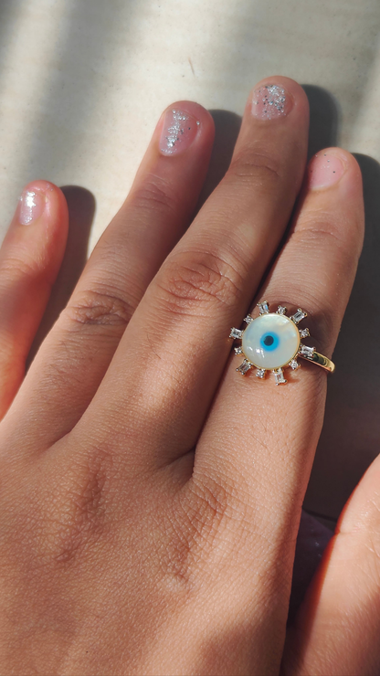 Sunbeam Evil Eye Ring