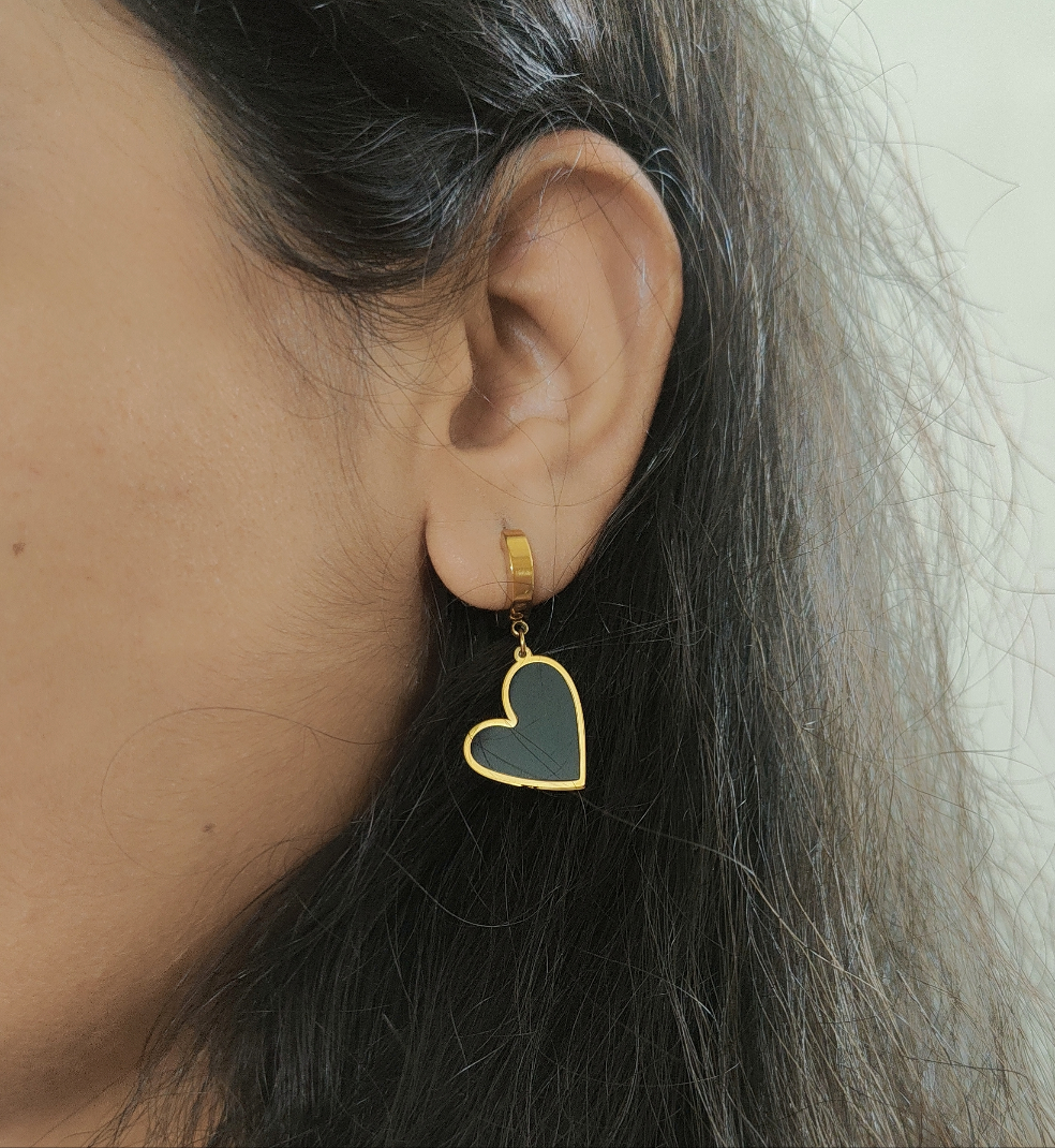 Heart Drop Glam Earrings