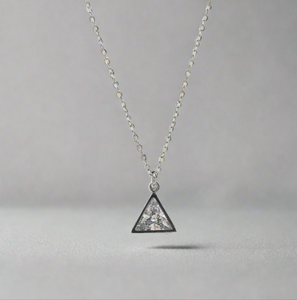 Pyramid Solitaire Pendant Necklace