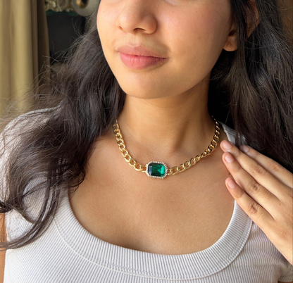 Rich Emerald Cuban Choker Necklace