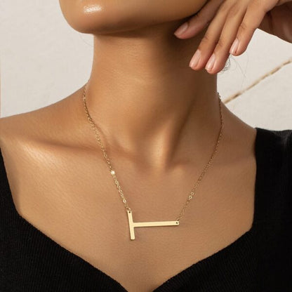 Sideways Oversized Initial Necklace