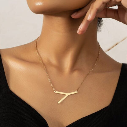 Sideways Oversized Initial Necklace