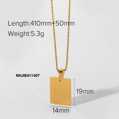 More Self Love Engraved Necklace