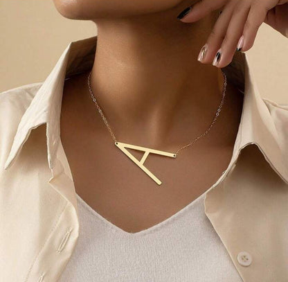 Sideways Oversized Initial Necklace