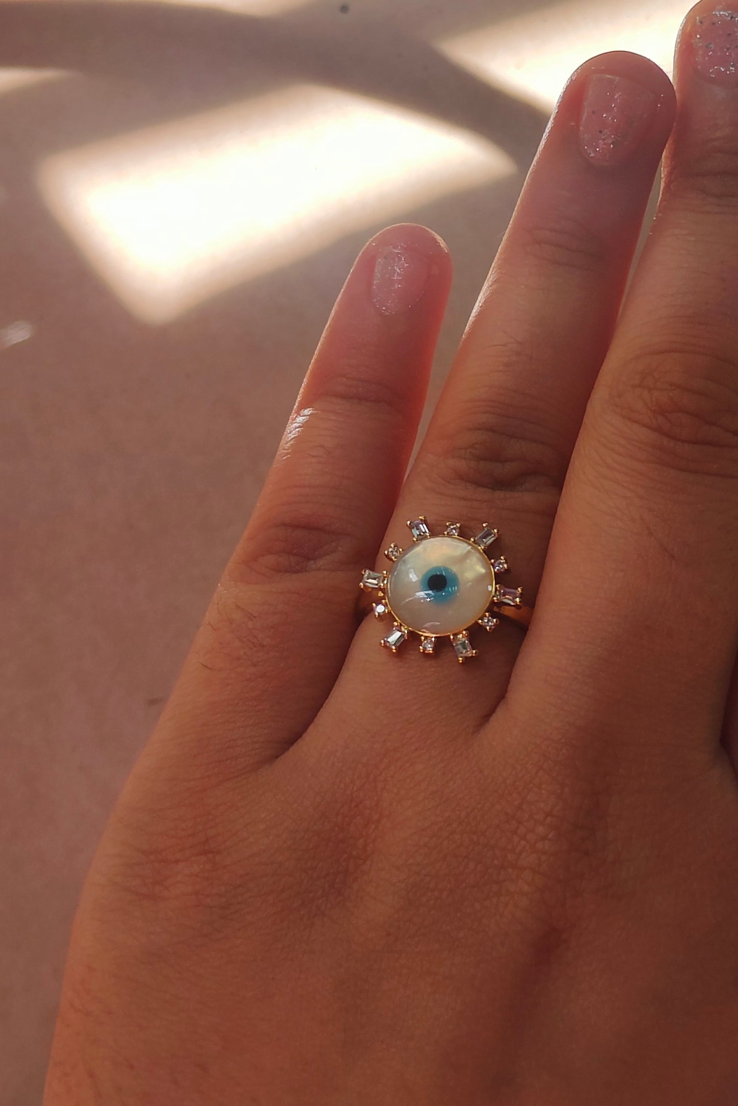 Sunbeam Evil Eye Ring