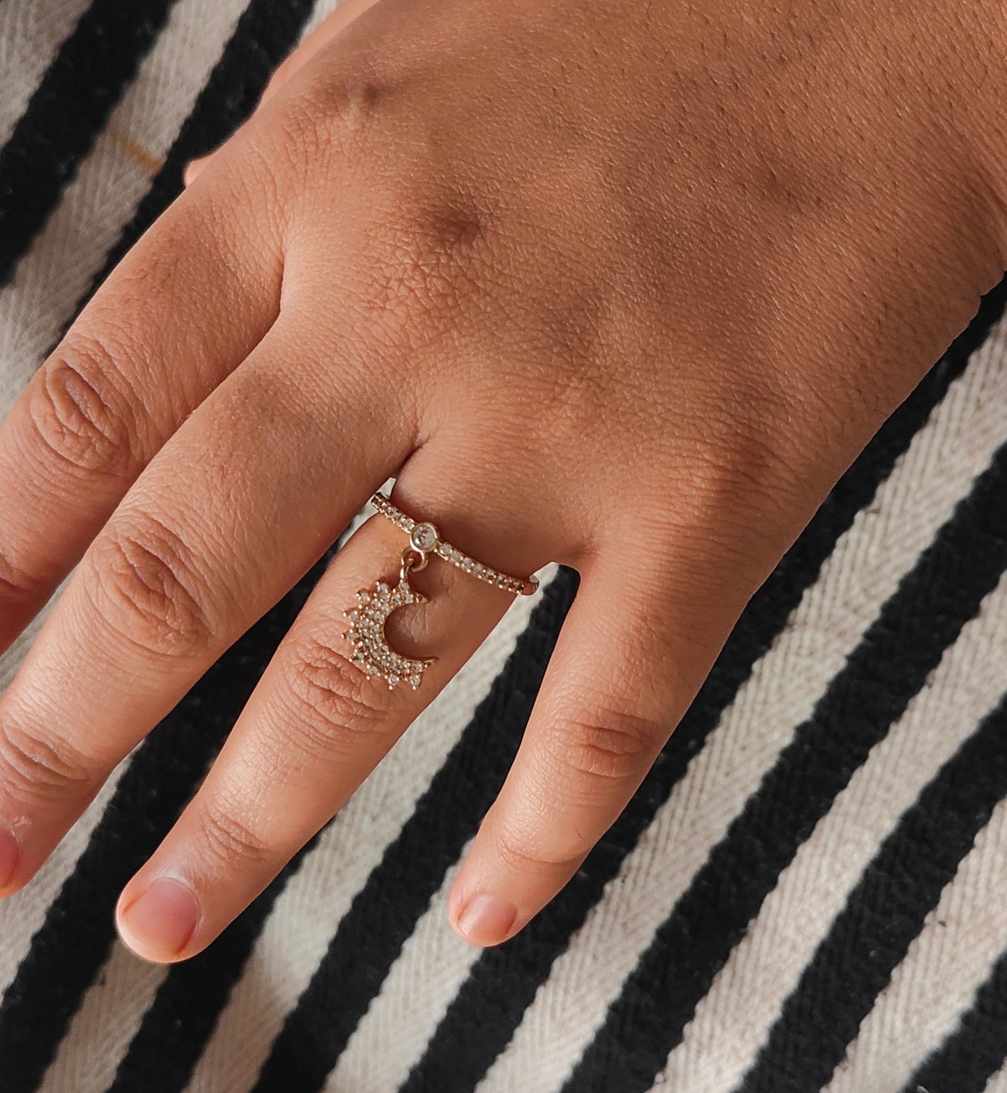 Moon Charm Ring