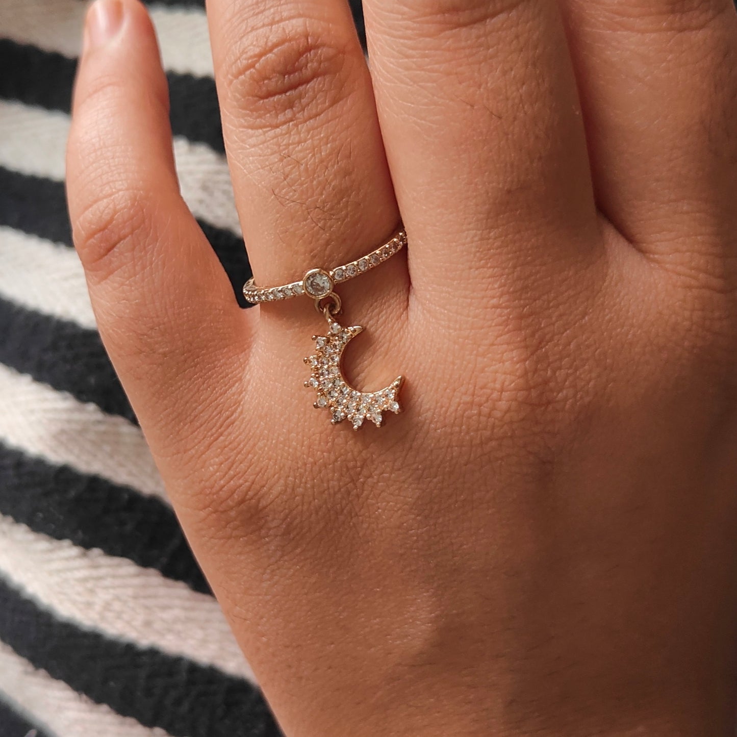Moon Charm Ring