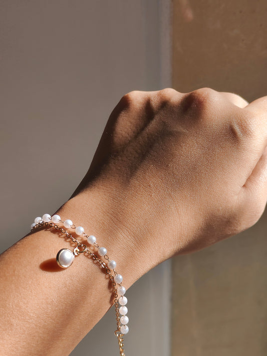 Estella Pearl Double Layer Bracelet