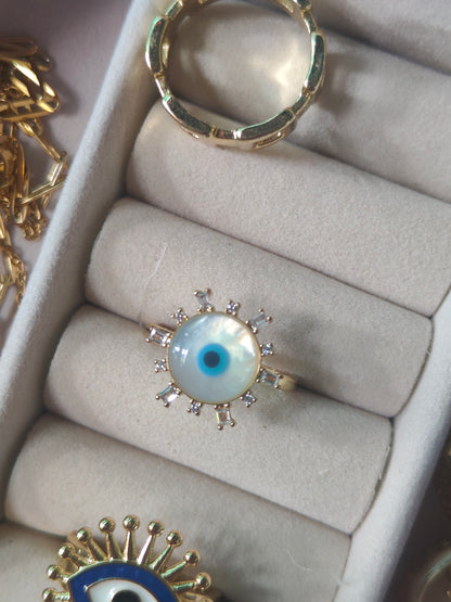 Sunbeam Evil Eye Ring