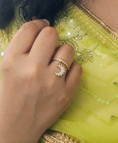 Moon Charm Ring