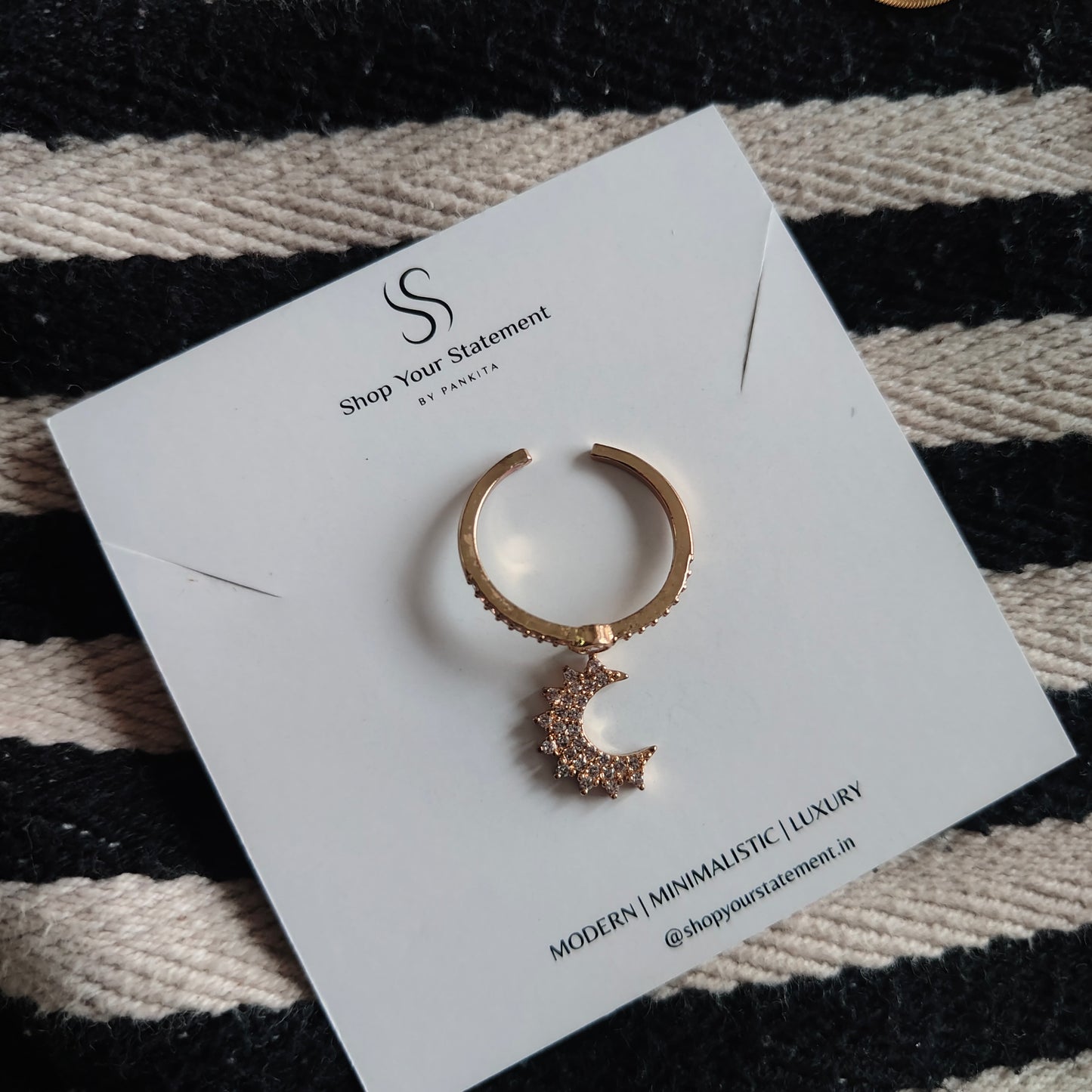 Moon Charm Ring