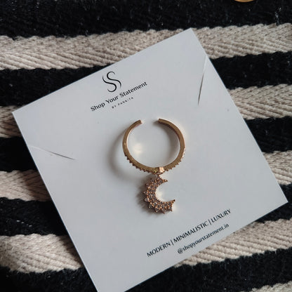 Moon Charm Ring