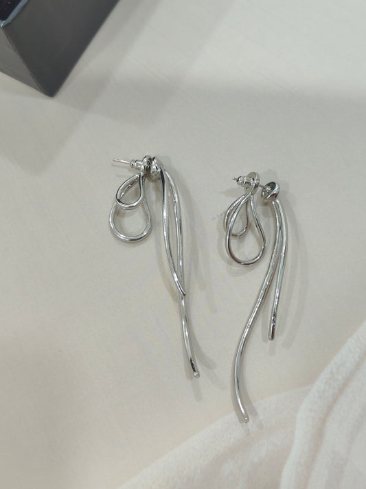 Silver Luxe Bow Studs