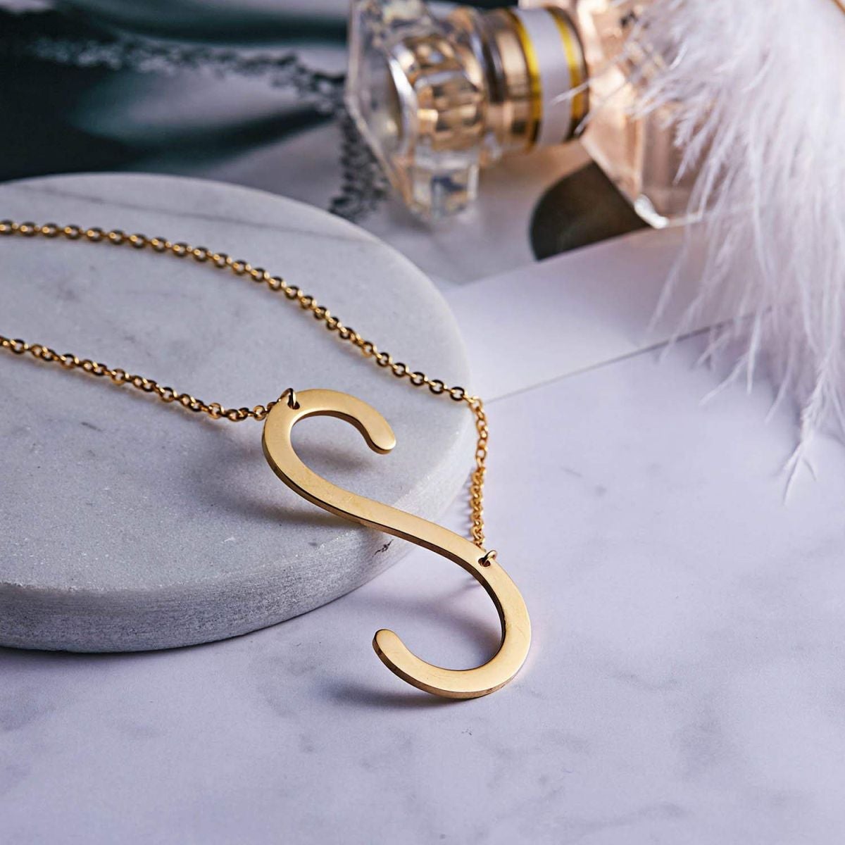 Sideways Oversized Initial Necklace