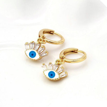 Minimal Evil Eye Hoops