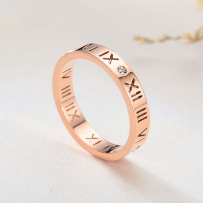 Roman Numericals Ring - Sizes Available (Select From the Option)