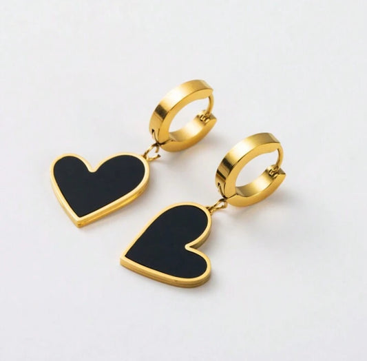 Heart Drop Glam Earrings